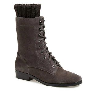 Marc Fisher Galina Lace Up Boot Gray Suede